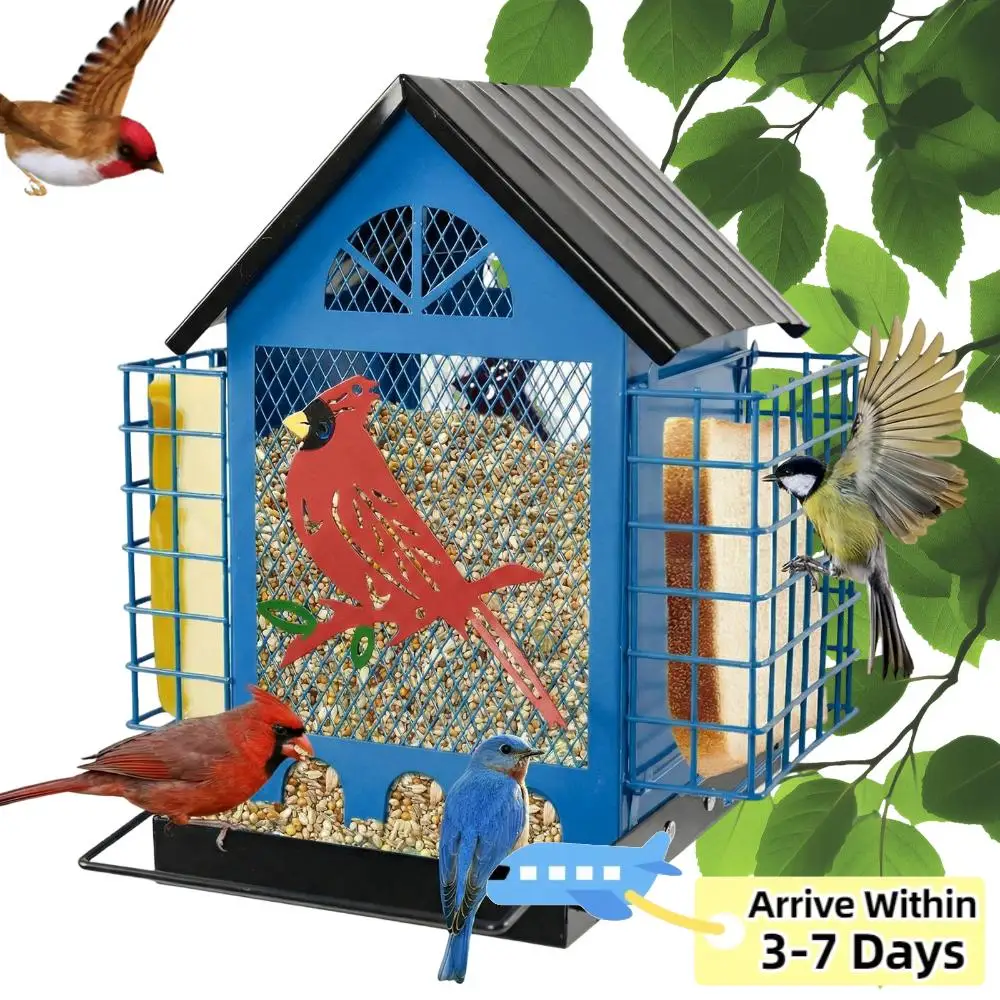 

Уличные кормушки для птиц: многослойный металлический домик-кормушка из кованого железа с двойным сиуретовым покрытием для декора сада и двора