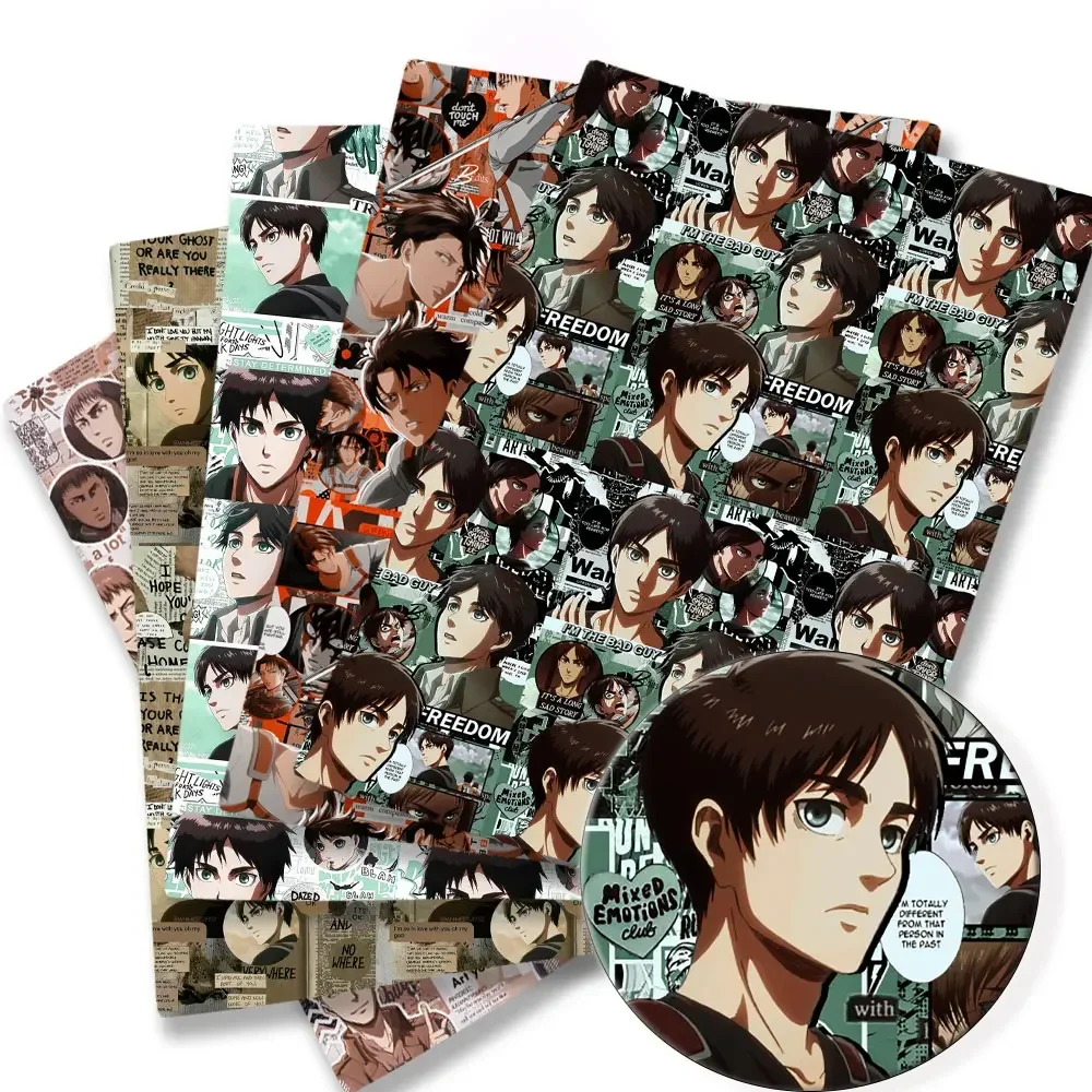 

shingeki no kyojin fabric Cartoon 140x50CM Polyester cotton Fabrichandmade sewing patchwork printed fabric fabric anime fabric