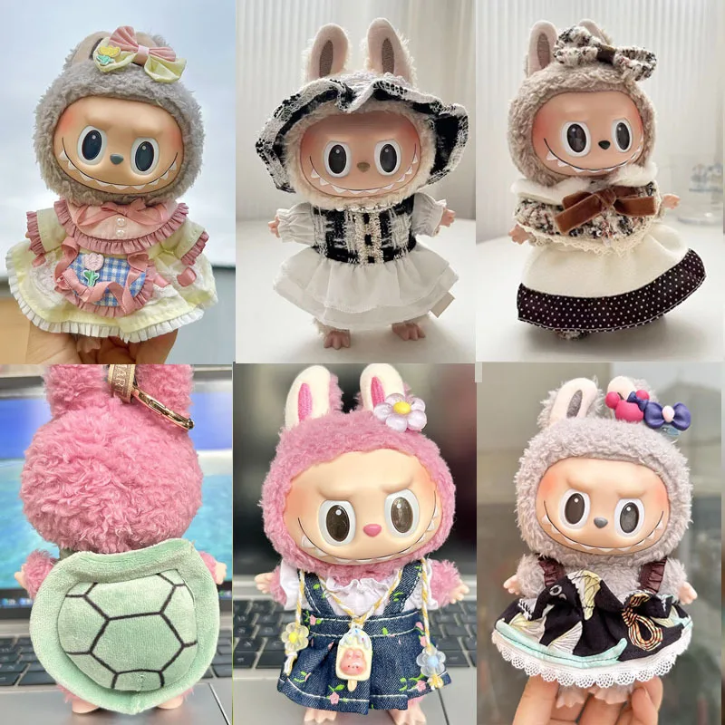 

Cute Mini 17cm Plush Doll's Clothes Girls Gift Labubu Idol Dolls Hoodie Jumpsuit Clothing Accessories for Korea Kpop Exo