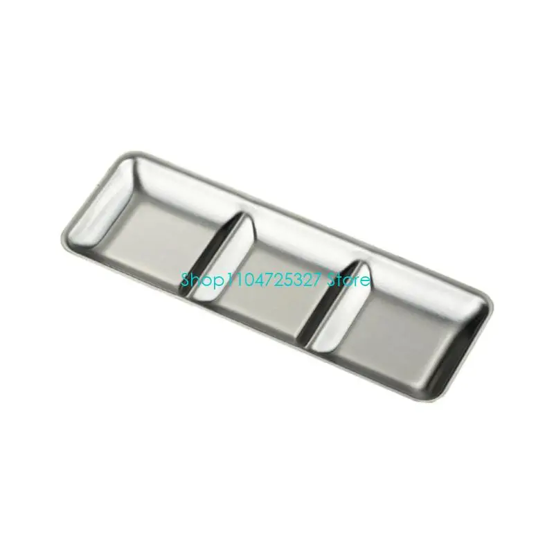 D8KF 304 Stainless Steel Condiment Dish for Kitchen Dining and Restaurants Rustproof Dipping Bowl Appetizer Plate