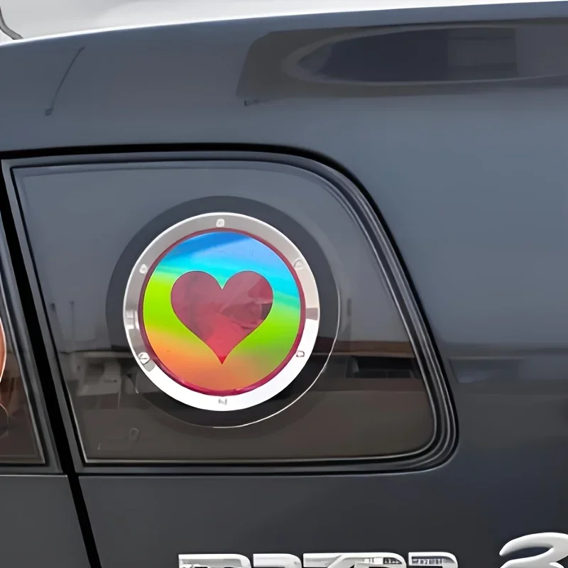1 SET herzförmiges Lichtaufkleberpaket für Autos – holografisches und klassisches wasserdichtes Vinyl für Fahrzeuge – ideal für romantische Dekorliebhaber