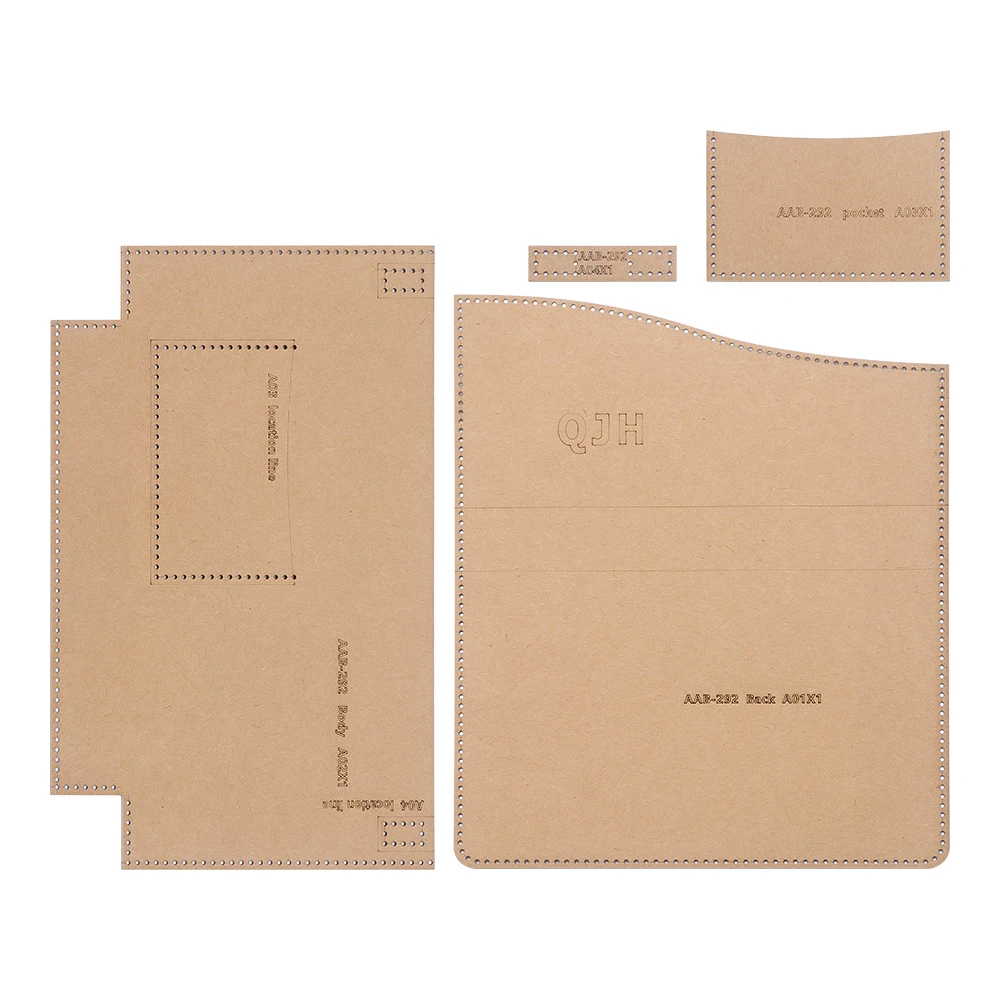 DIY Long Wallet Stencils, Kraft Paper Template Mold of Making Leather Wallet & Business Long Purse Paper Design Mold