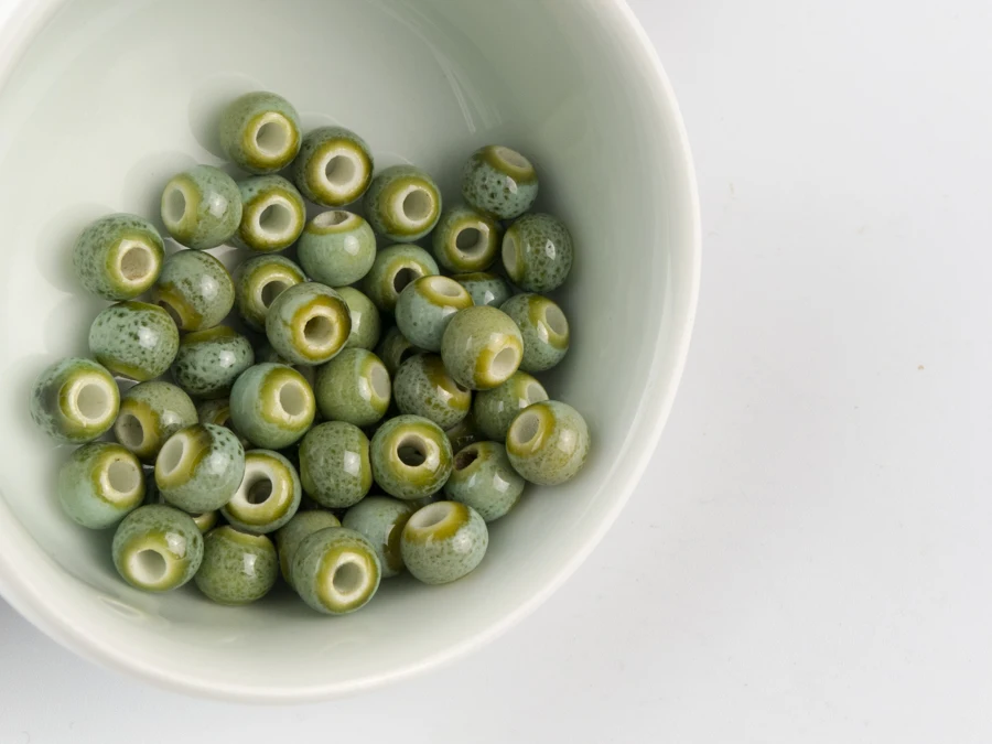 6# 100pcs Jingdezhen Ceramic Beads  Round  Yoga Procelain Bead For Jewelry Making 6mm  Beads #A506B