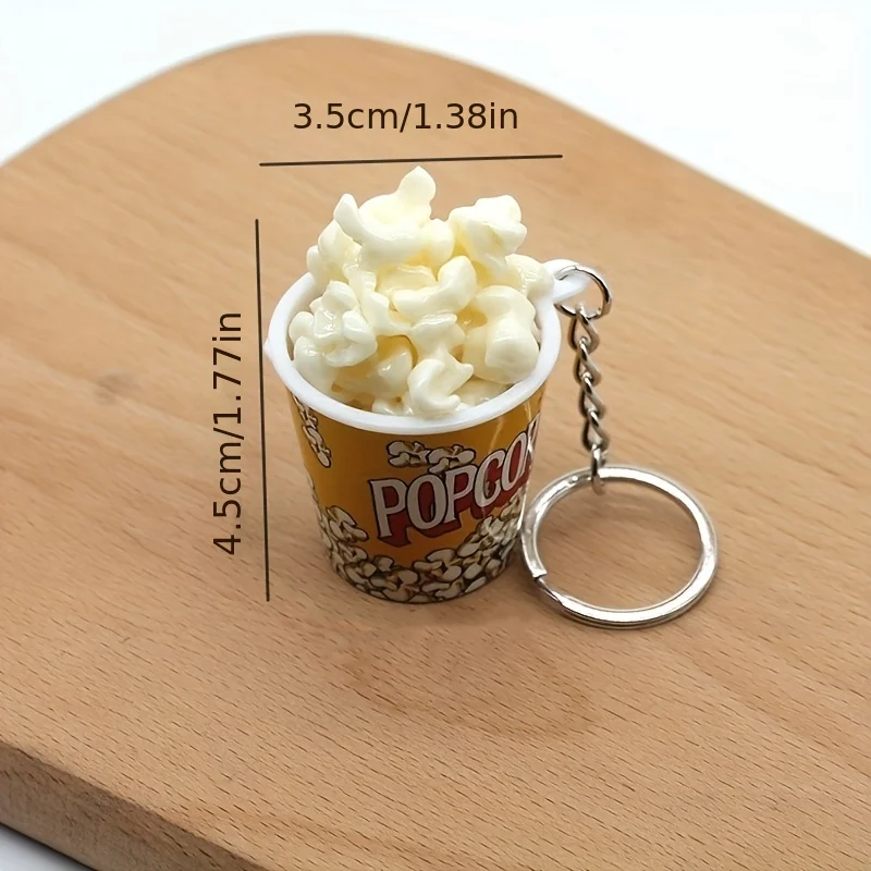 Mini llavero de palomitas de maíz colgante simulación creativa llavero de palomitas de maíz colgante Mini comida estudiante pareja adorno exposición