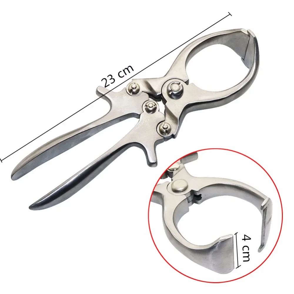 Stainless Steel Bloodless Castration Clamp, 2 Pcs Cattle Pig Sheep Tool