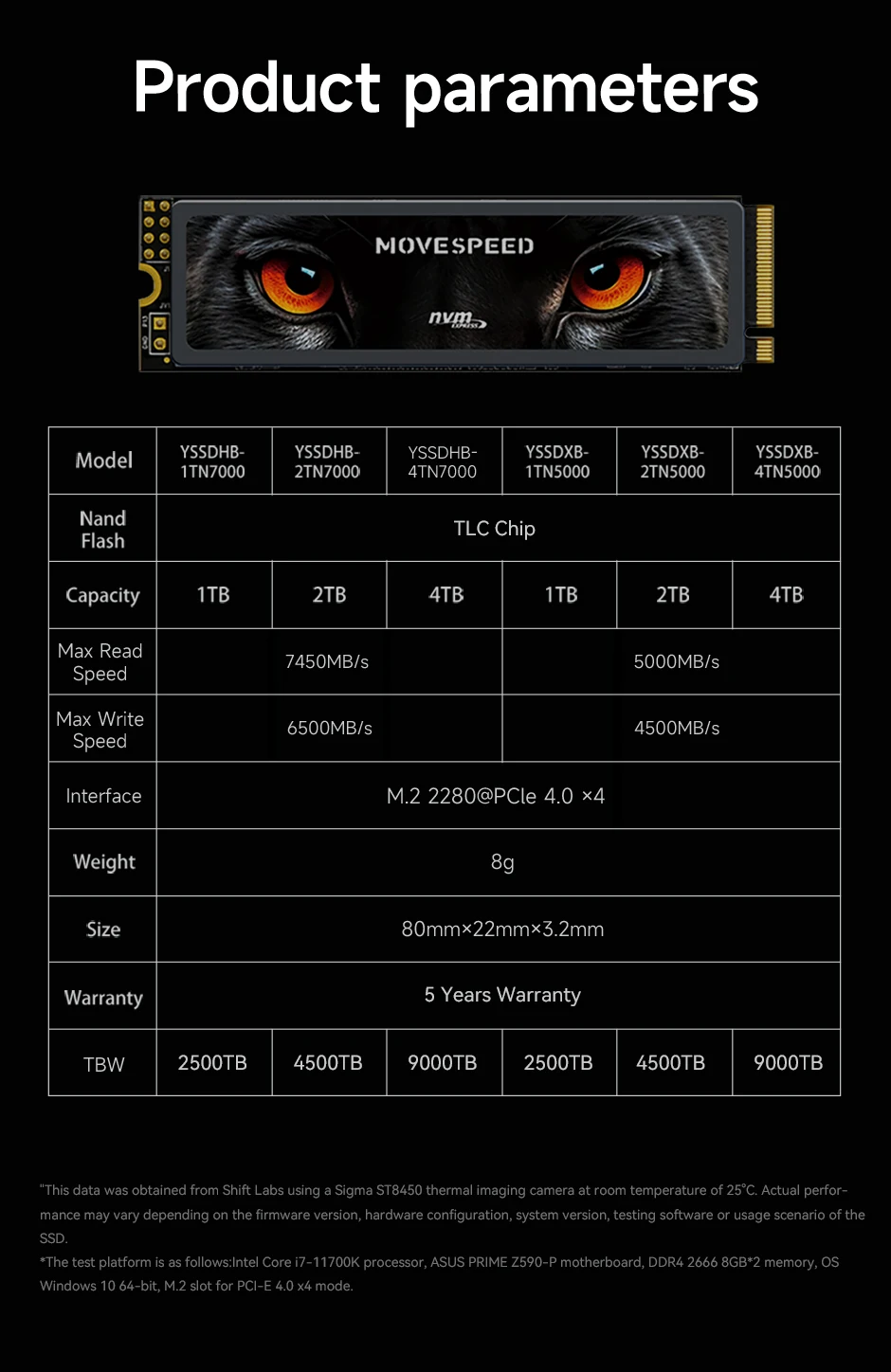 MOVESPEED 7450MB/s SSD NVMe M.2 2280 4TB 2TB 1TB Internal Solid State Hard Disk M2 PCIe 4.0x4 2280 SSD Drive for PS5 Laptop PC