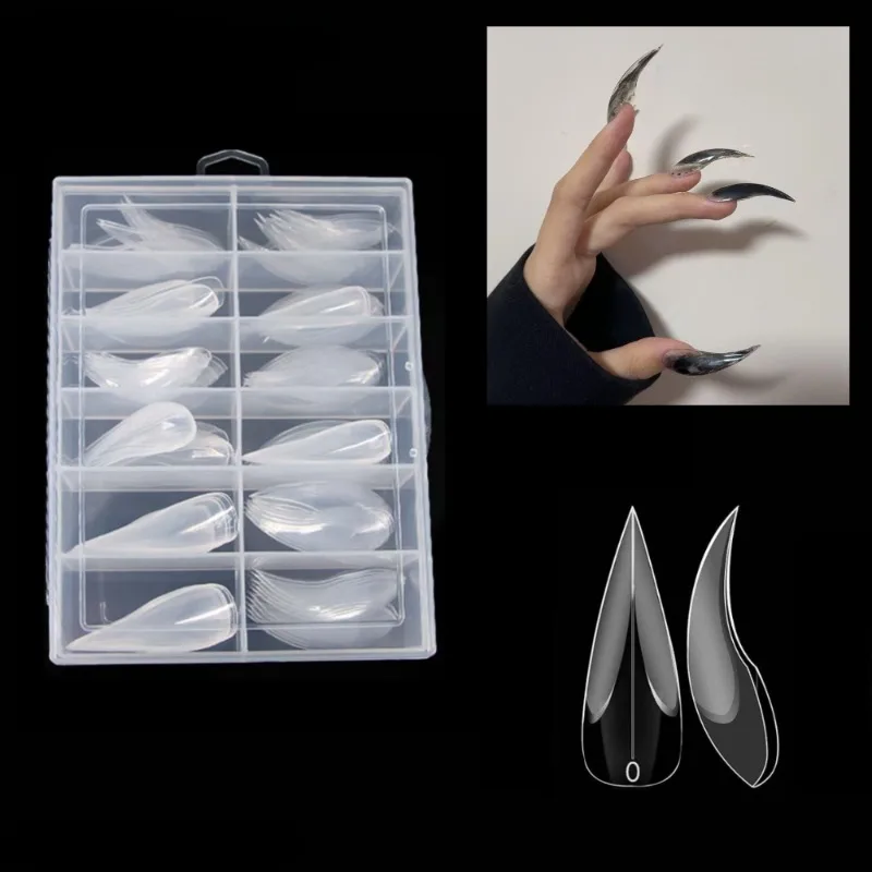 3D Curved Stiletto Nail Dual Forms for Poly Extension Gel Extension XL XXL Acrylic Nail Molds Reusable Full Cover Molds
