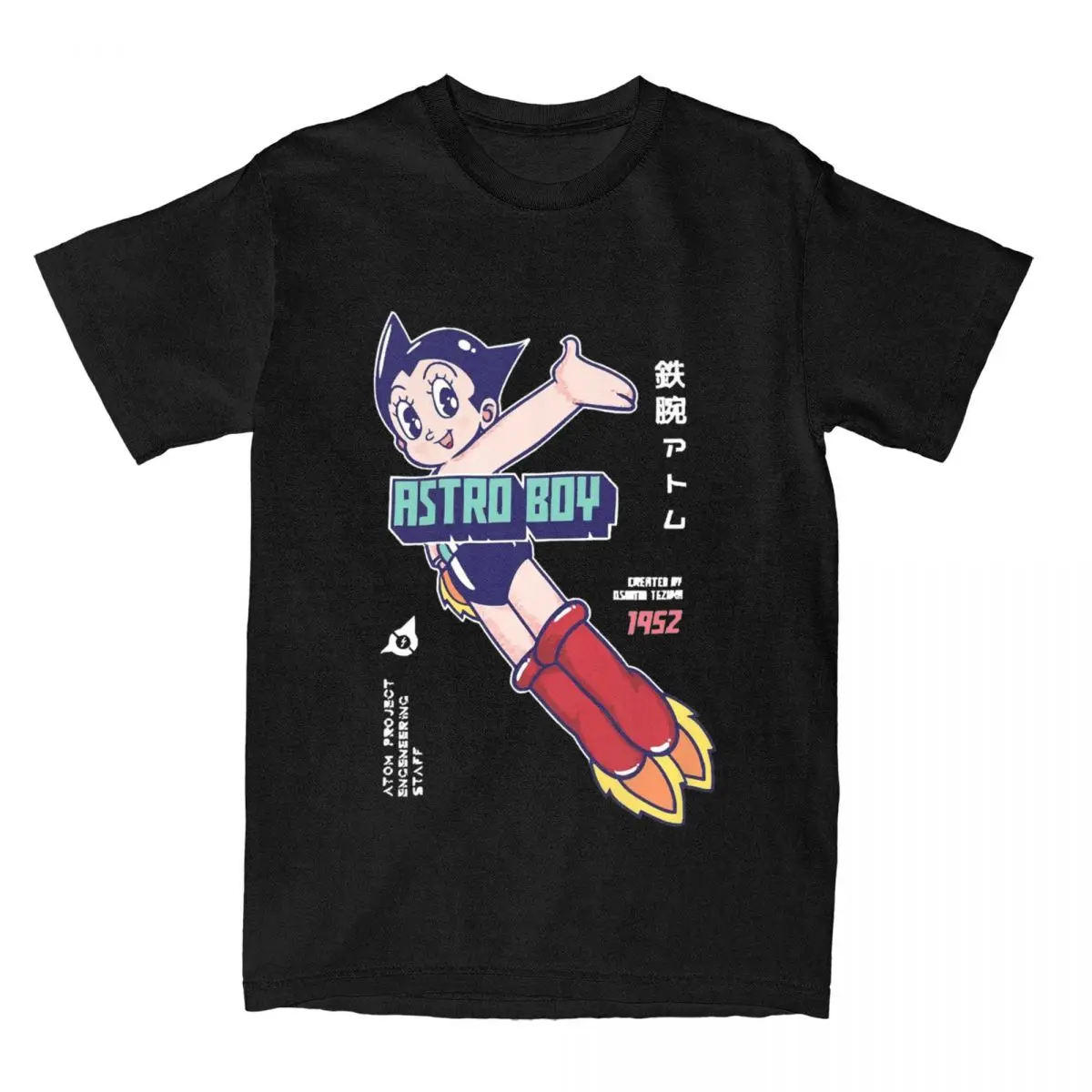 Astroboy Mighty Atom Manga T-Shirts Men Astro Boy Novelty Pure Cotton Tees O Neck Short Sleeve T Shirts Gift Idea Clothing