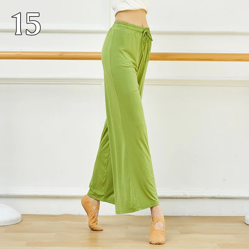 Pantalon de danse classique taille haute pour femme, pantalon droit à jambe large, vêtements d\'entraînement élégants, style chinois