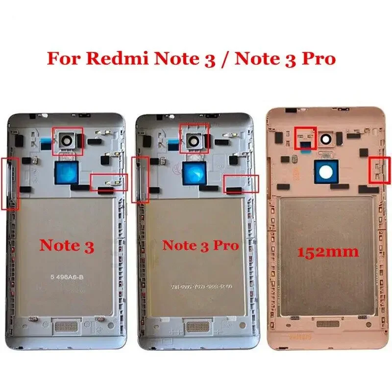 Back Cover For Xiaomi Redmi Note 3 150mm Door Housing Case for Redmi Note3 Pro Battery Cover With Power Volume Buttons