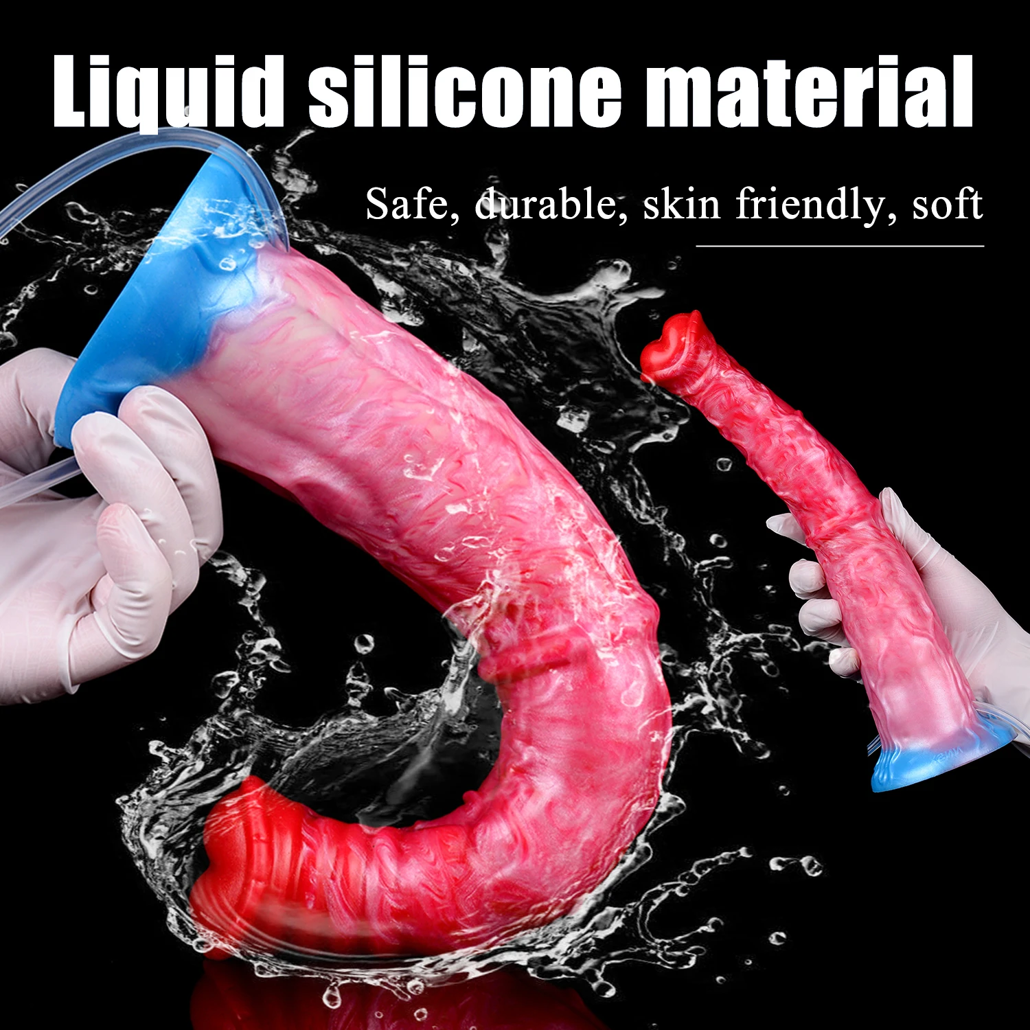 NNSX Animal Horse Squirting Dildo Inflatable Big Knot Anal Plug Silicone Female Masturbator Ejaculation Fetish Sex Toy For Women