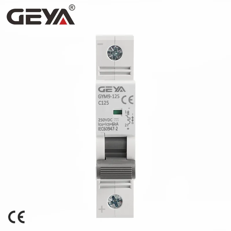 GEYA GYM9-125 Din Rail DC MCB 6KA 1P 250VDC 80A 100A 125A DC Circuit Breaker