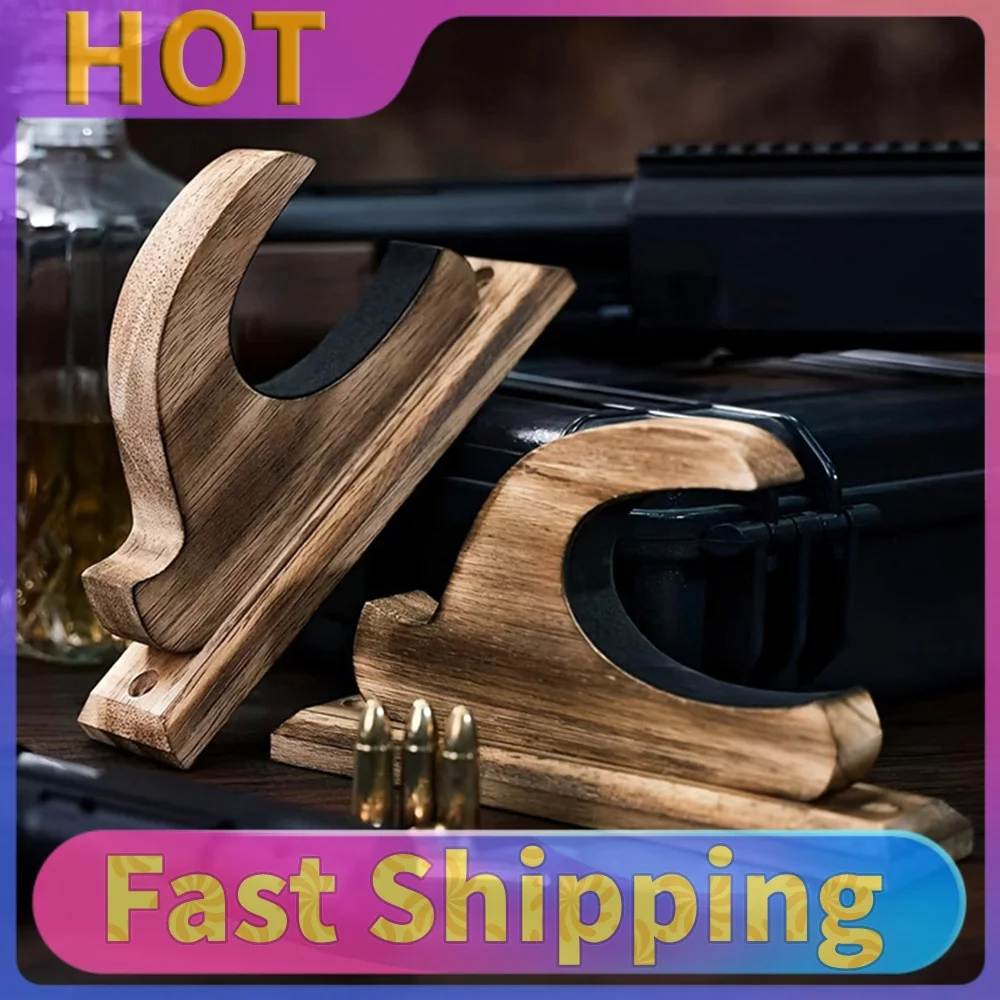 Wall Mounted Solid Wood Shotgun Storage Rack Gun Storage Bracket Sword Display Stand for Rifles Shotguns Swords Bows