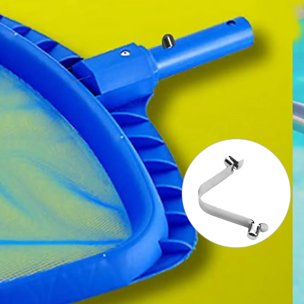 

5Pcs Double Pin Pool Spring Clips Stainless Steel V-Shaped Pole Clips Button Clamp for Skimmer Net Swimming Pool Brush