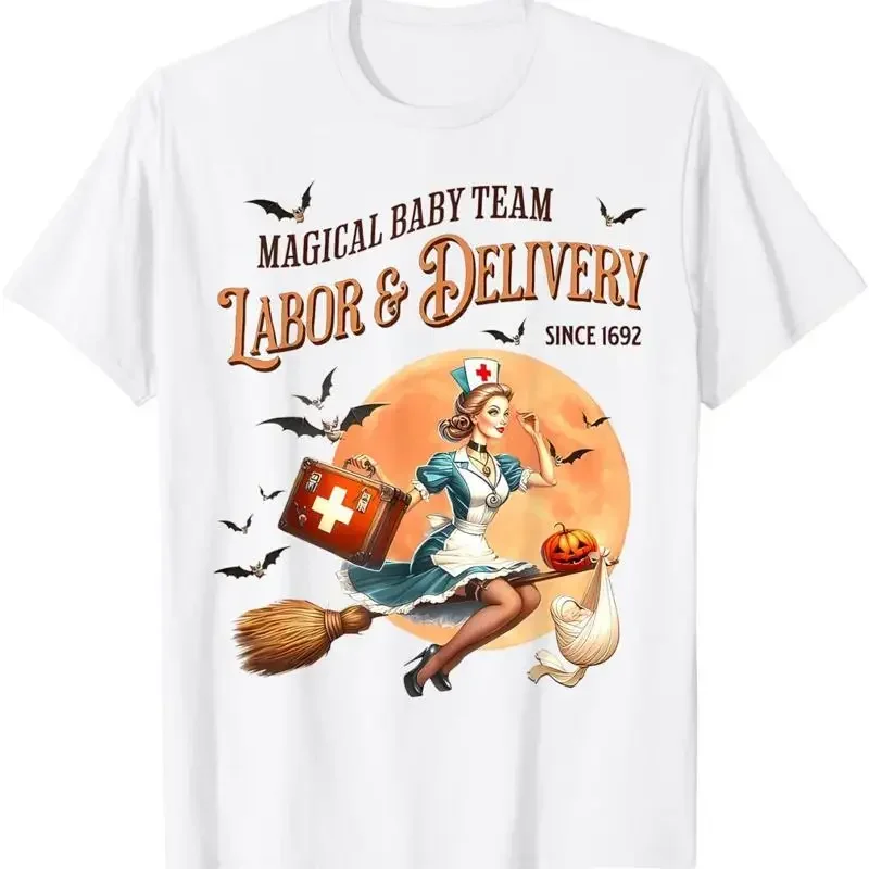 T-shirt d'Halloween pour infirmière de maternité et d'accouchement Magical Baby Team