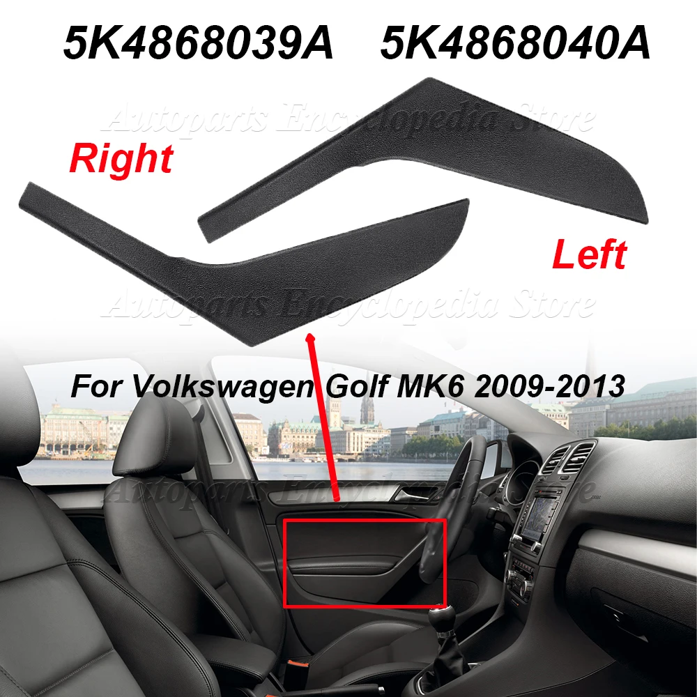 

Накладка на внутреннюю ручку двери (левая/правая) 5K4868039A для VW Golf 6 MK6 2009-2013, 5K4868040A, черная, автозапчасть