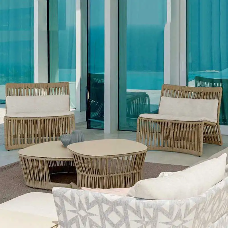 Outdoor sofa courtyard rattan terrace garden living room waterproof casual coffee table combination balcony