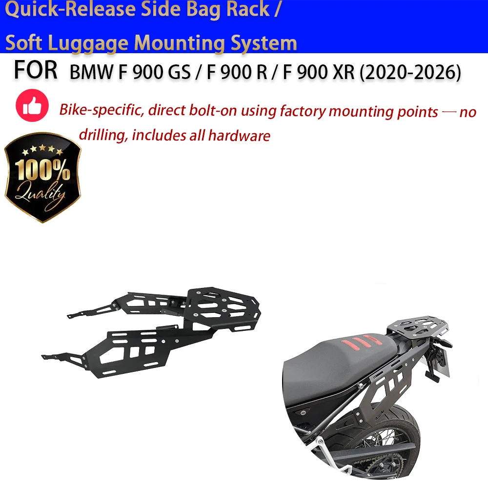For BMW F 900 GS R XR Side Bag Rack Quick Release Soft Luggage Mounting Bracket No-Drill Accesorios Moto