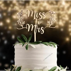 Mr & Mrs Happy Wedding Cake Topper Cake Decoration In Wood Wedding Engagement Anniversary Dessert Baking Decoration