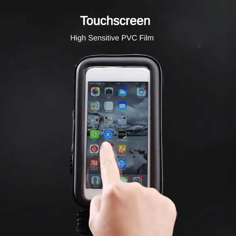 Soporte de teléfono para bicicleta, bolsa de teléfono impermeable para Moto, espejo retrovisor