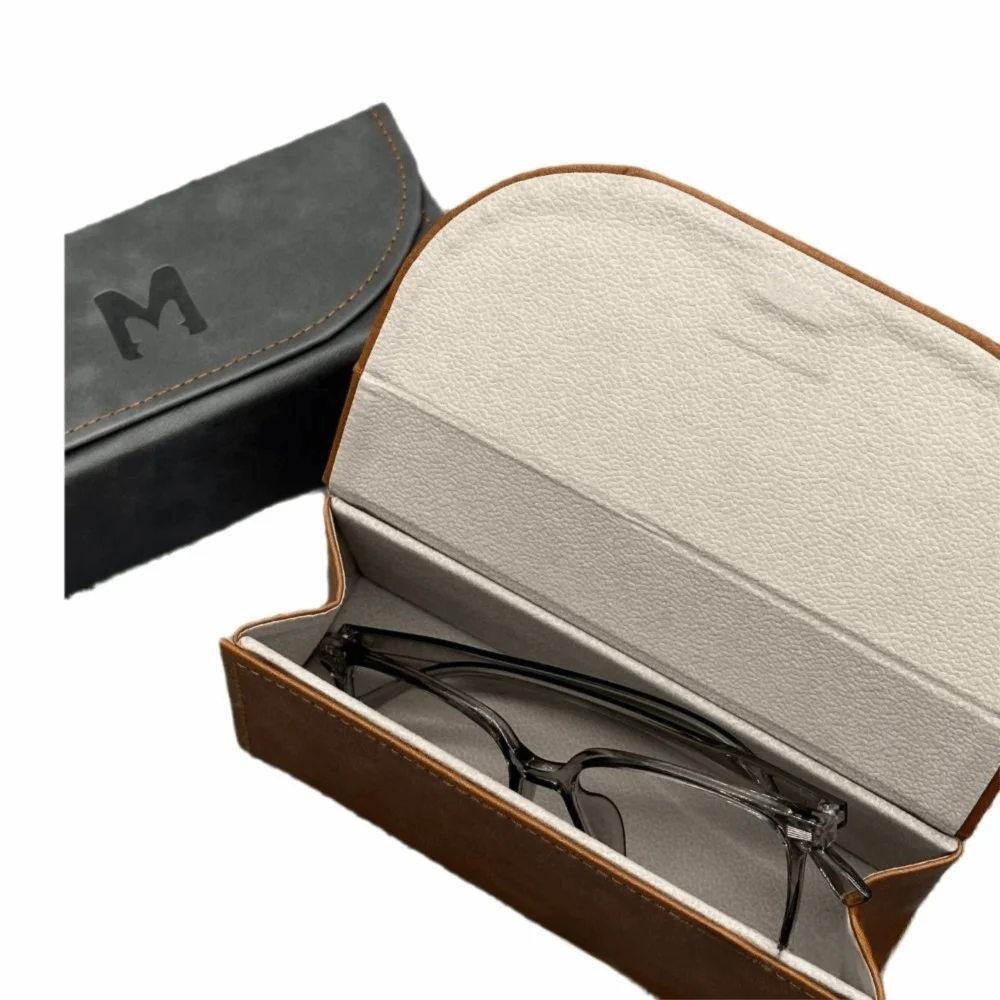 Simple PU Leather Sunglasses Storage Box Random Color Rectangle Eyewear Case Glasses Case Men and Women