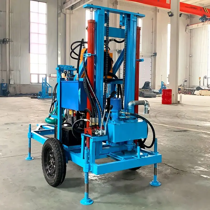 Customized Diesel Hydraulic Wheel-Type Portable 100-200m High Efficiency Quick-Deploy Drilling Machine Water Well Drilling Rig