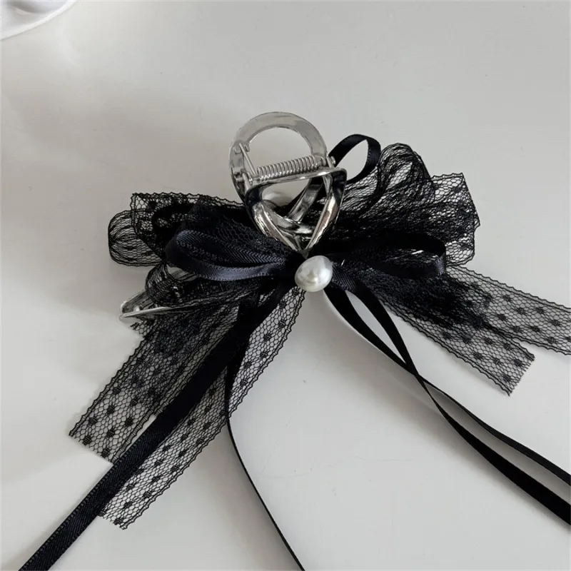 Ballet Ribbon French Bow Strap Flower Hairpin Female Head Spoon Lace Grab Shark Clip Headpiece hair accessories for women