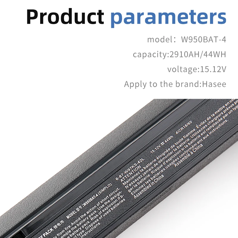 Imagem -05 - Suozhan-bateria do Portátil 14.8v 32wh 15.12v 44wh W950bat4 Nova Bateria para Toshiba 687-w95ks-42f 697-w95ks 4icr18 65