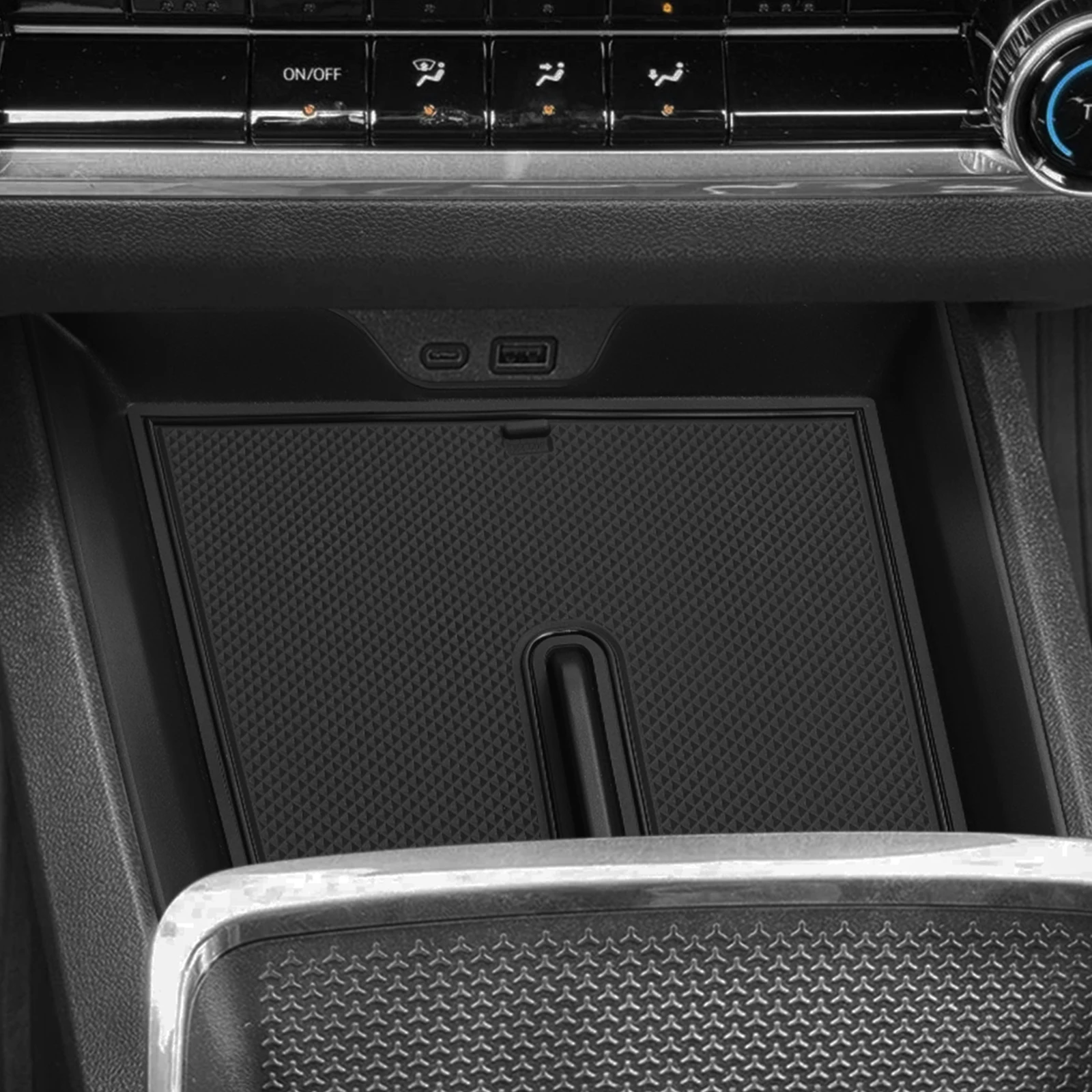 لشيفي شيفروليه الاعتدال 2025 2026 صندوق تخزين وحدة التحكم المركزية علبة ترتيب منظم اكسسوارات السيارات الداخلية أسود