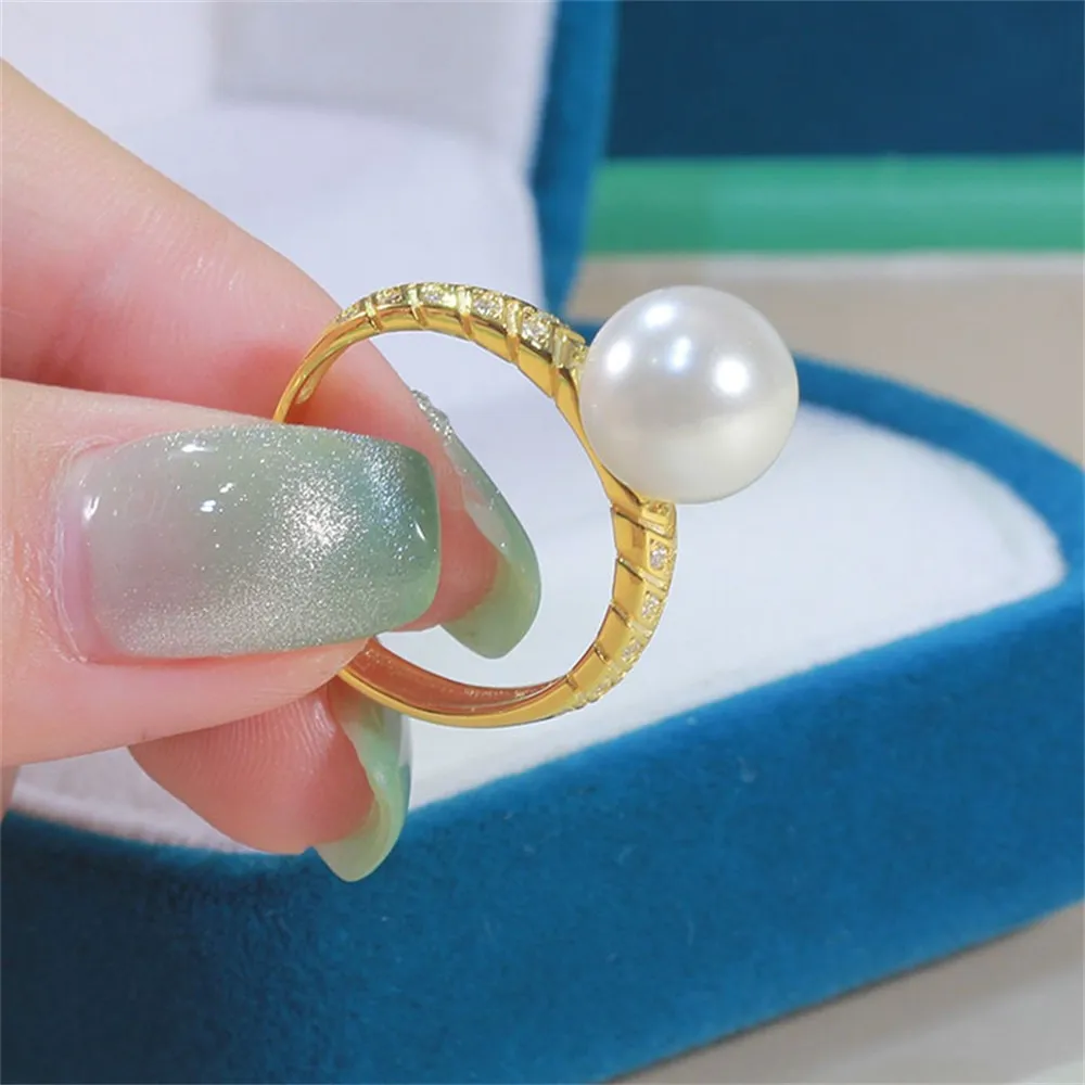 Solid S925 Sterling Silver Pearl Ring Settings Findings & Accessories  for Jewelry Making Bulk Wholesale Craft Supplies No Pearl