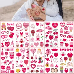 10Pcs(120 Patterns) Valentine's Day Series Temporary Tattoo Stickers For Couples, Waterproof Last 2-5 Days