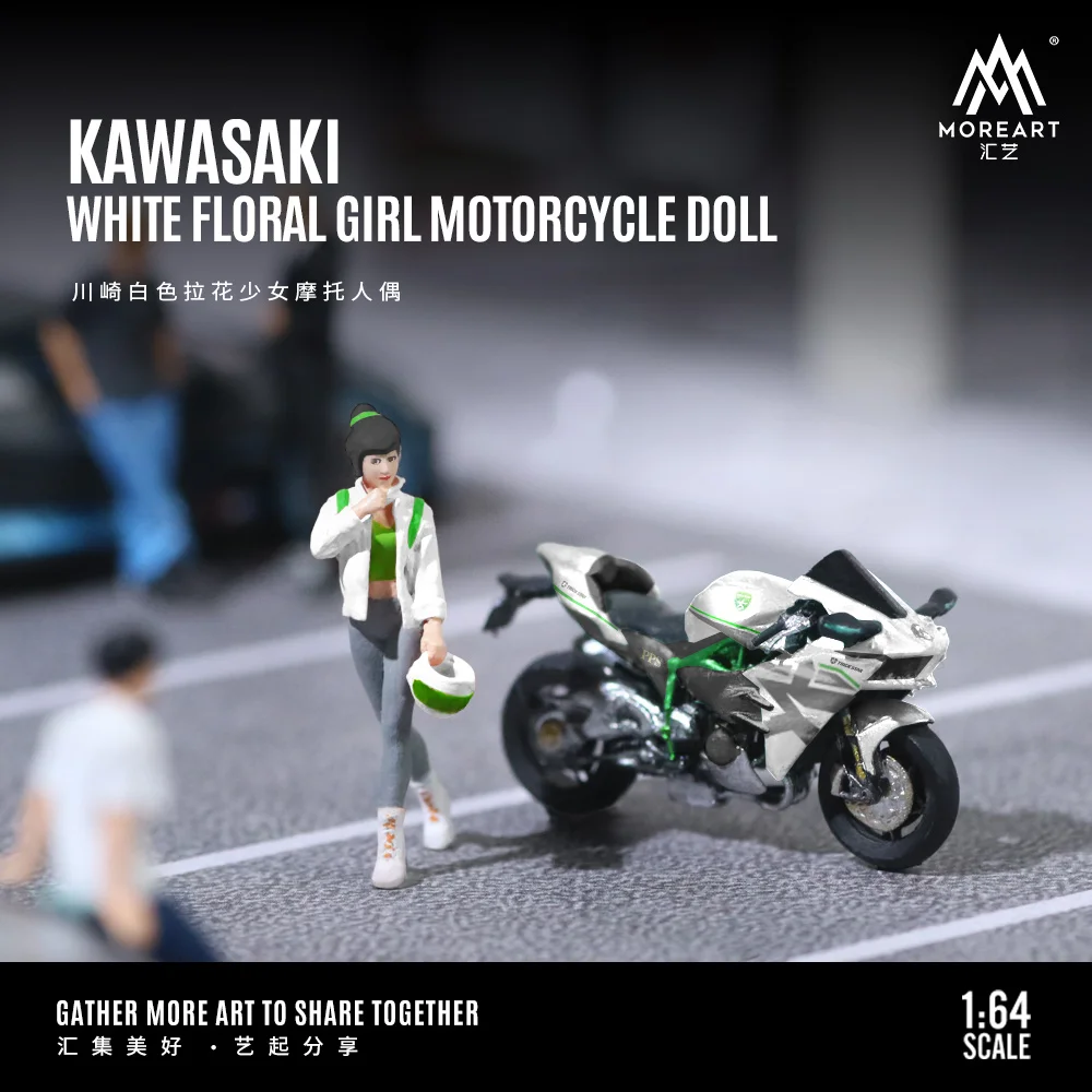 

Pre-order *MoreArt&TimeMicro 1:64 White Latte Girl Motorcycle Doll Resin Set - shipping in November