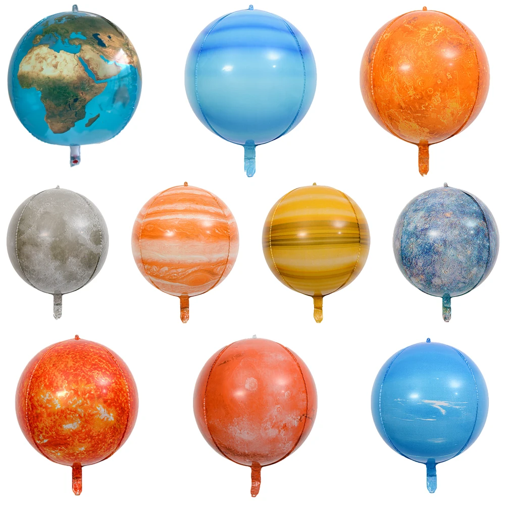 Globos planetarios 4D de 10 piezas para niños, globo de helio, planeta cósmico, tierra, Mercurio, Venus, Júpiter, decoraciones para fiestas de cumpleaños