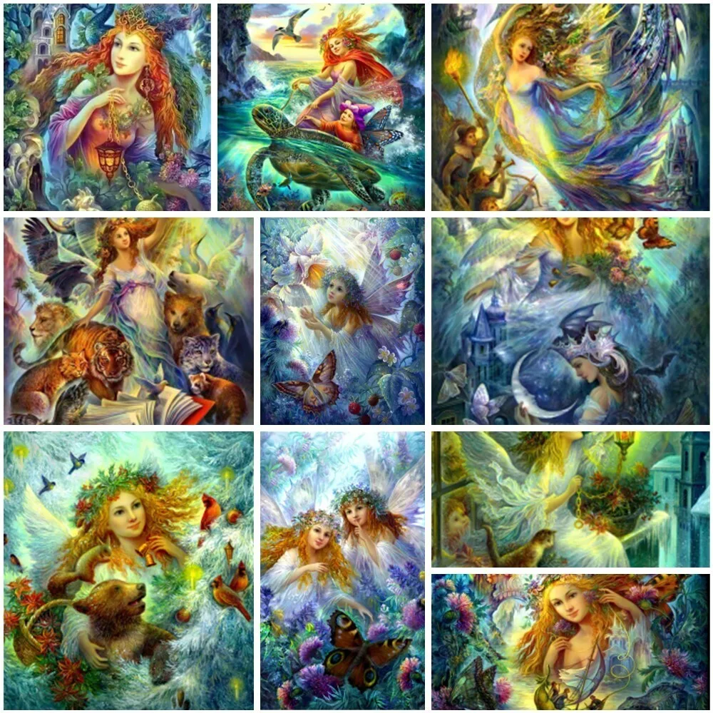 Goddess Of Nature Printed Cross Stitch Complete Kit Embroidery Needlework Craft Painting Handmade Promotions Mulina Room Decor