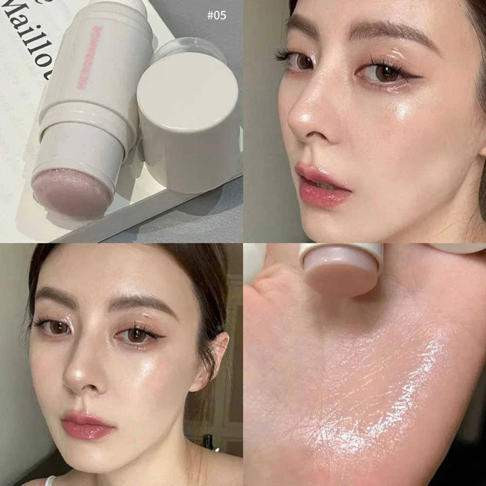 Double Head Water Light Blush Stick Dual-Use Monochrome Rouge Natural Cheek Blusher Cream Brightening Face Highlighter Makeup