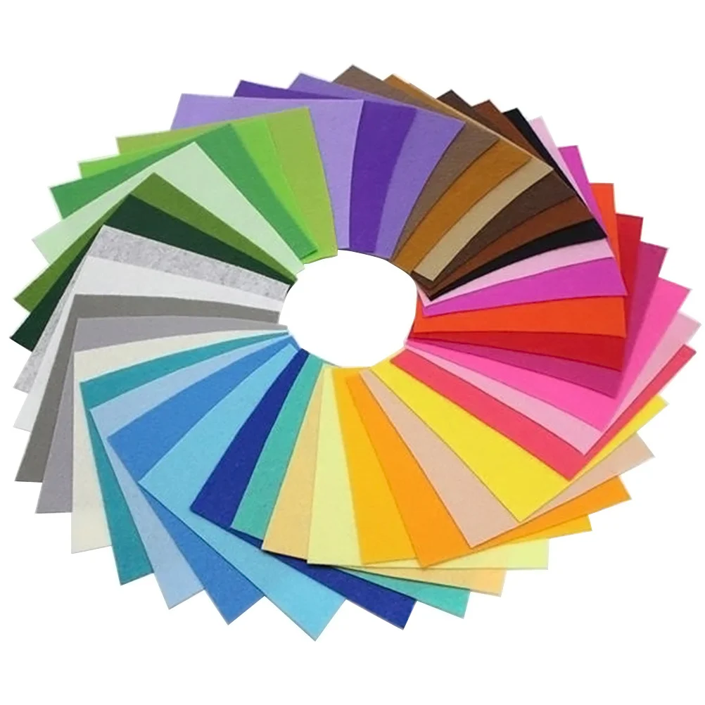 

40pcs Colorful Non-Woven Fabric Sheet 15X15Cm Thick Craft Material For Sewing Diy Patchwork Felt Square Eco-Friendly Kids