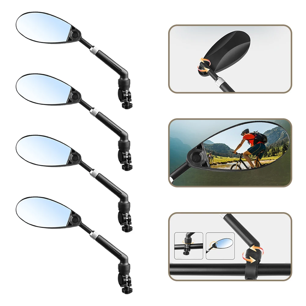 Bicycle Rearview Mirror Mini Bike Rearview Mirror Wide View Cycling Rear View Mirror Anti-glare 360 Rotating Cycling Accessories