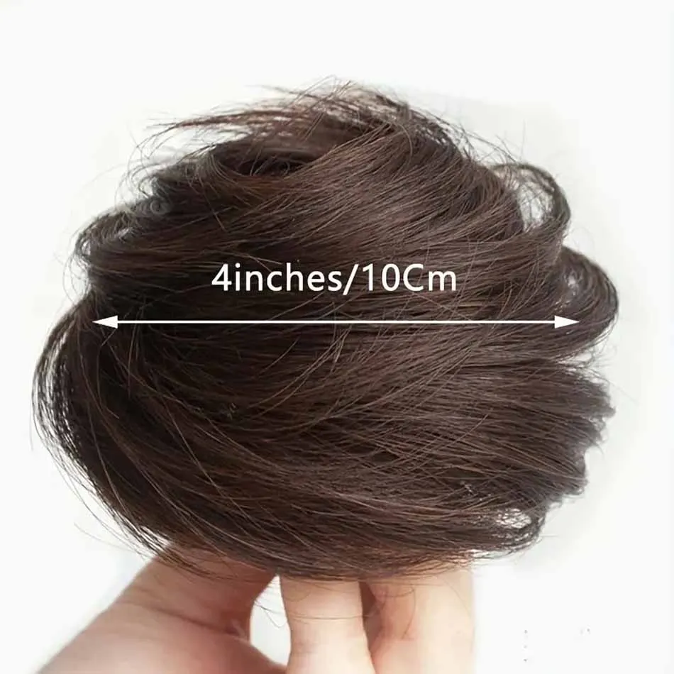 New High Temperature Synthetic Hair Bun With Elastic Rubber Band Brown Black Tousled Messy Hair Extensions Ponytail For Women