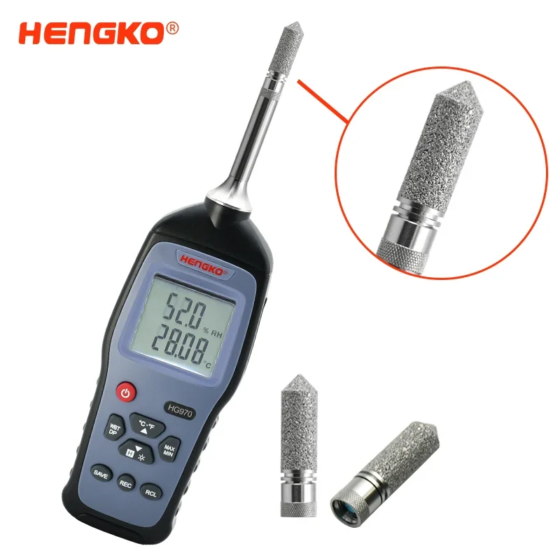 HENGKO HG970 USB المحمولة اللاسلكية المحمولة درجة الحرارة الرطوبة Asair نقطة الندى متر