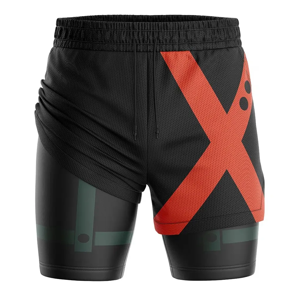 bandai-bakugo-my-hero-academia-anime-shorts-de-ginastica-unissex-de-camada-dupla-2-em-1-de-verao-de-secagem-rapida-macio-confortavel-e-leve