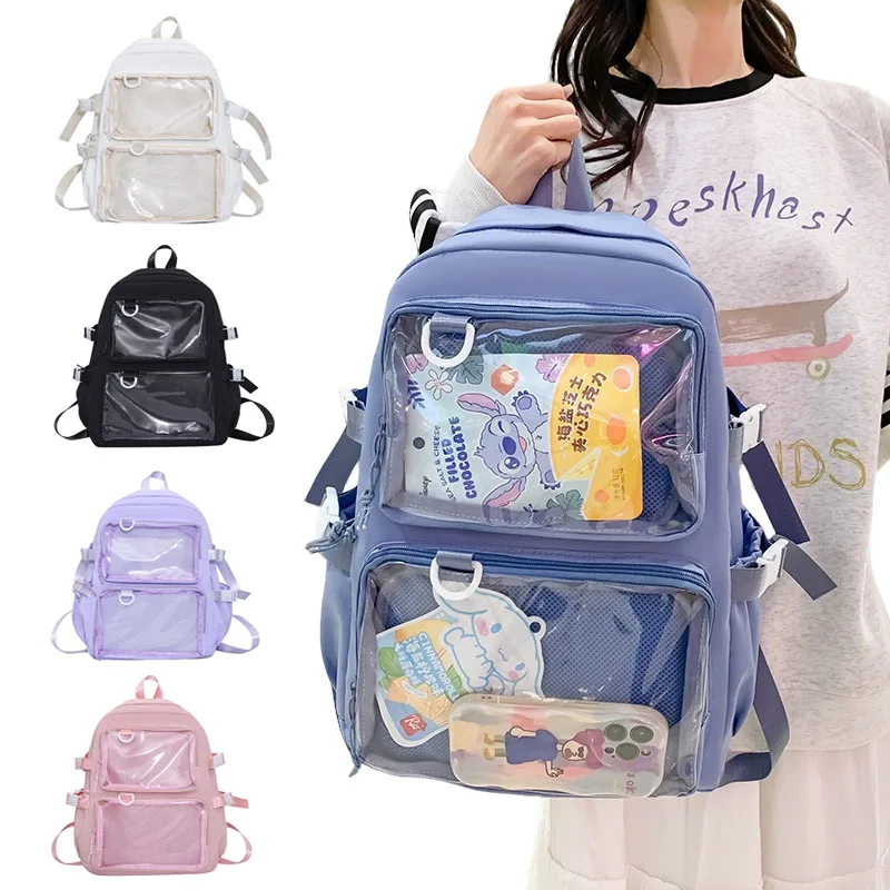 Itabag japonés Kawaii para mujer, mochila transparente de gran capacidad para mujer, mochila Ita, mochilas escolares para estudiantes universitarios JK 2024