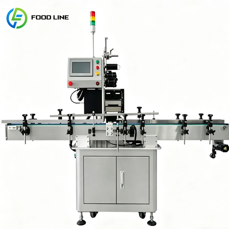 Food Labeling Machine Industrial Automatic Sticker Applicator For Sauce Beverage Packaging Customized