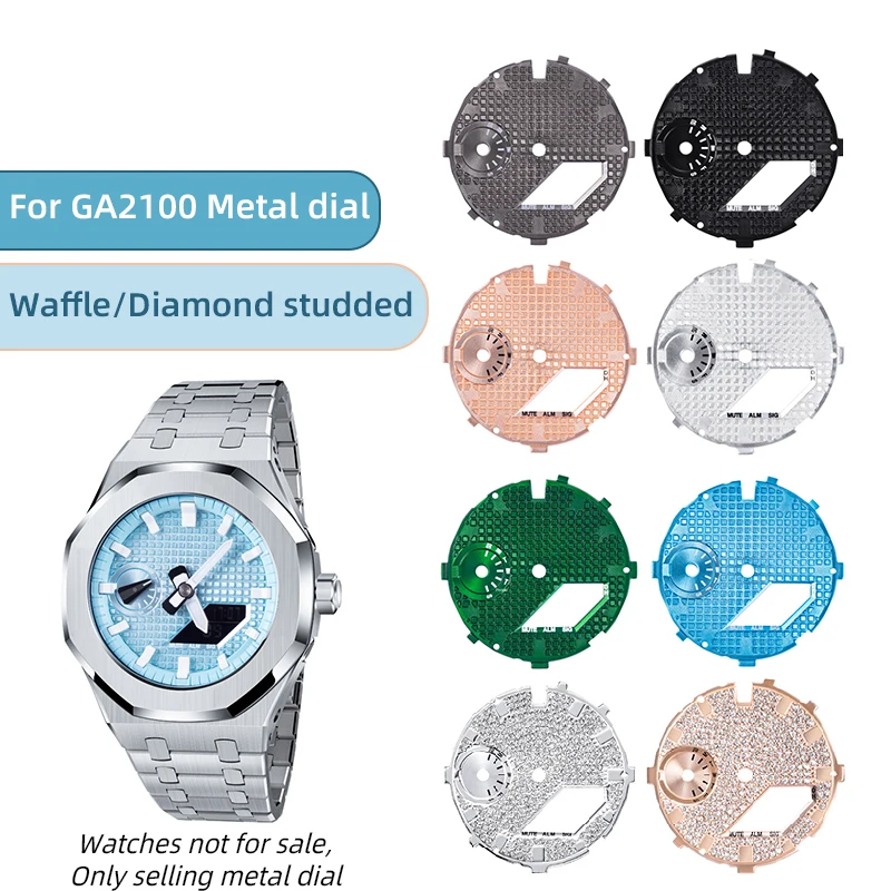 

Watch face Casiok for GA2100 GA2110 Mod face dial DIY Watch Metal Waffle surface dial GA-2100 GA-2110 parts watch copper dial