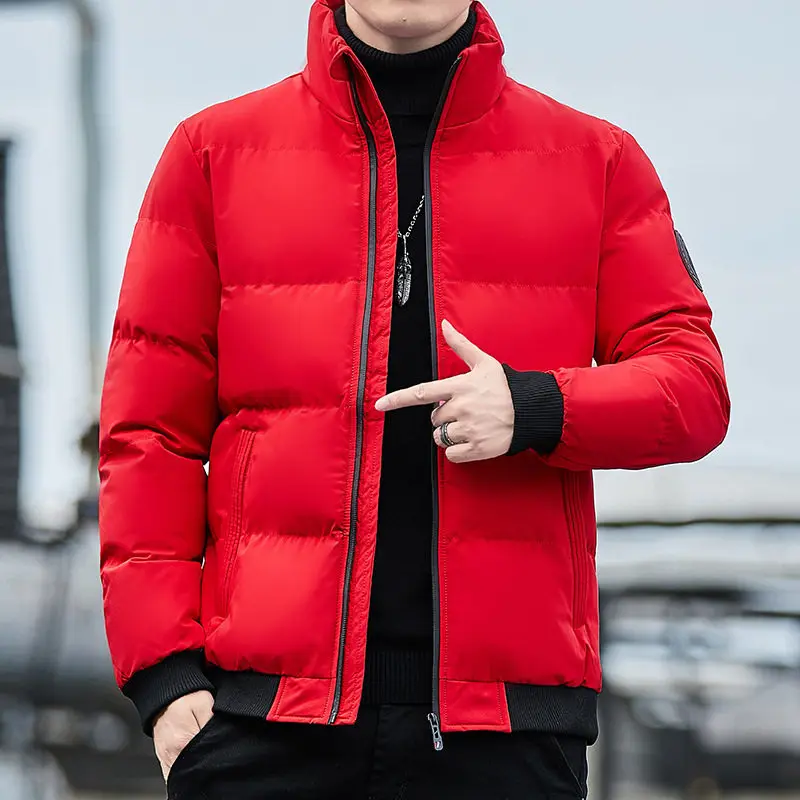 

Men's Thiened Autumn Winter Cotton Jaet Stand Collar Casual Outerwear Faionable Trendy Parka Warmth Resistant Coat