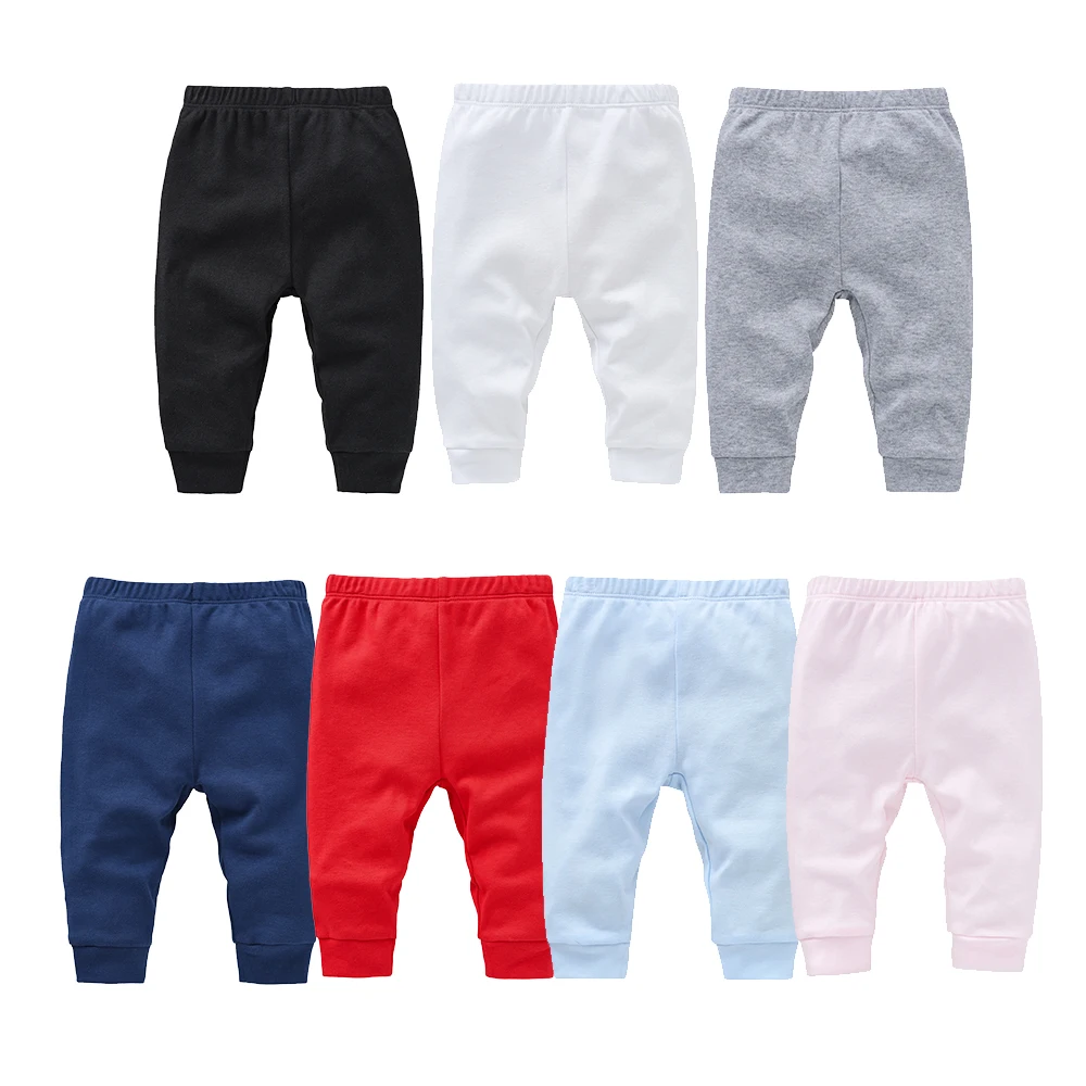 2 Pieces Set 100% Cotton Baby Rompers Pants Blank Colors Kids Trousers Plain Newborn Clothing Muslin Bodysuit Clothes