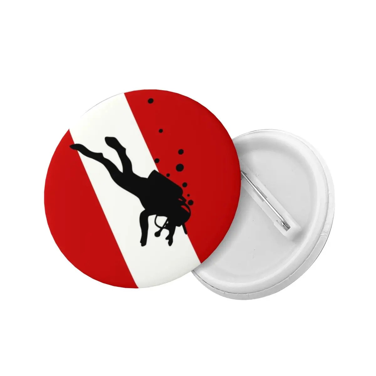 Scuba Dive Flag Bubble Round Button Pin for Bags Customizable Diving Diver Pinback Badges Brooches