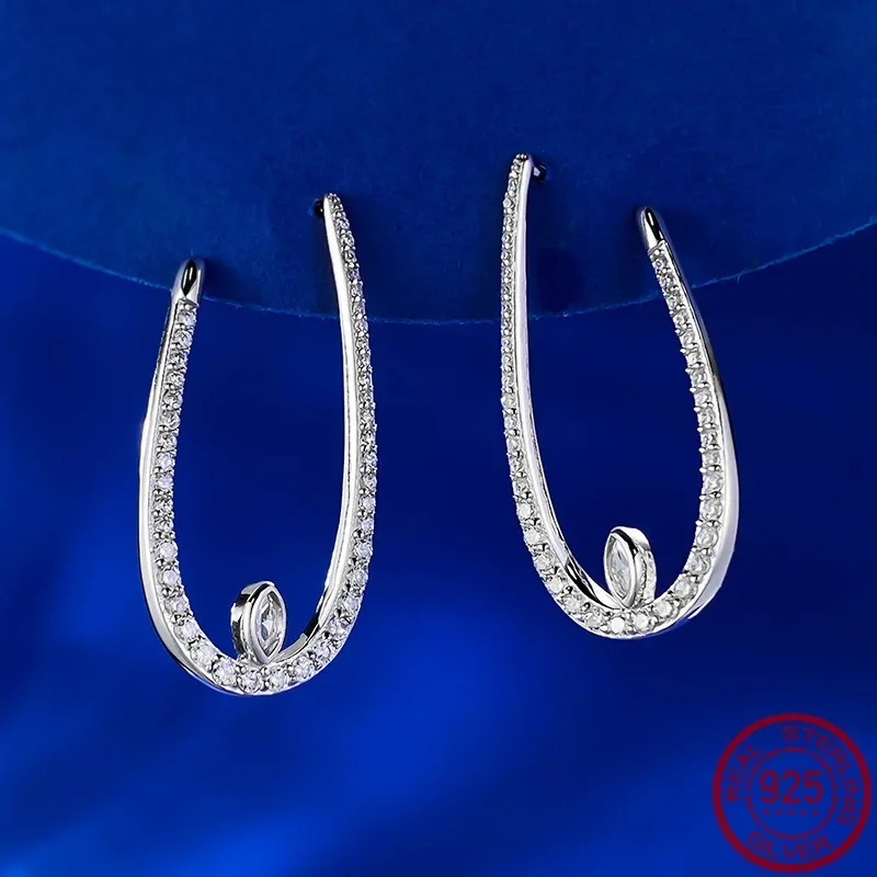 

New fashionable commuting style simple tassel line earrings S925 silver European and American wedding jewelry
