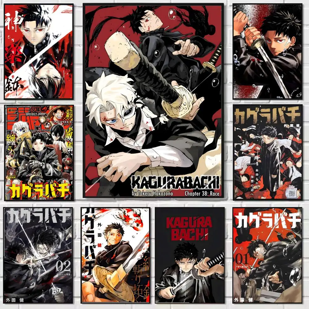 Anime K-Kagurabachi Poster HD Cartoon Wandkunst Selbstklebendes abnehmbares Poster für Zuhause Wohnzimmer