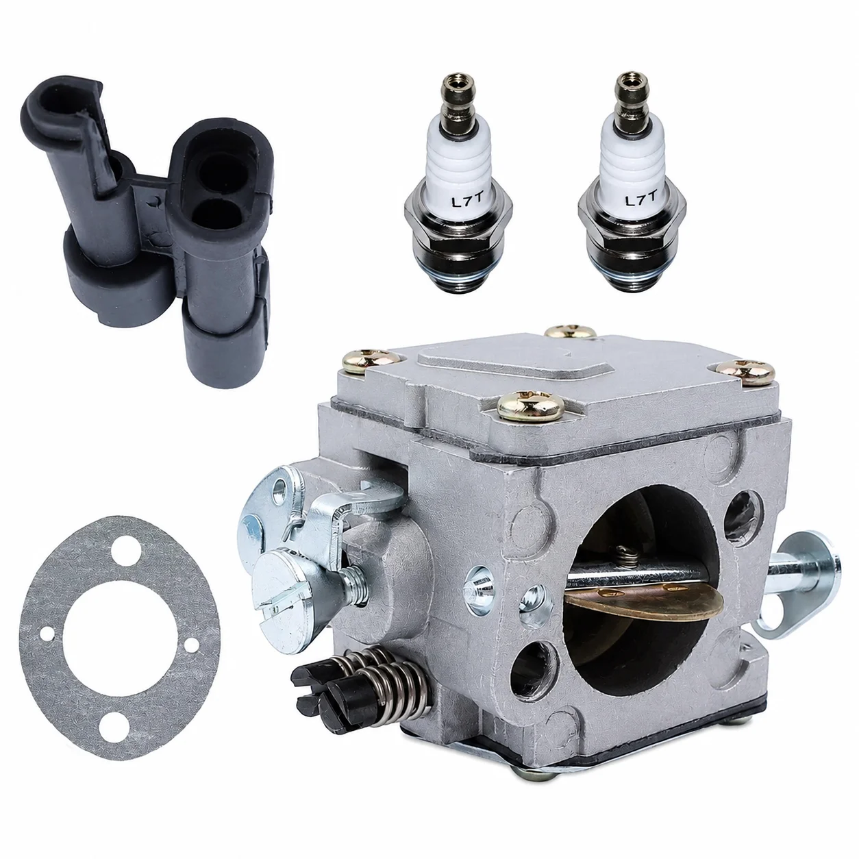 Vergaser-Set mit Zündkerze, Dichtung und Anschluss für Husqvarna 268 272 266 61 272xp Kettensäge, ersetzt 503280316 Tune-Up-Teile
