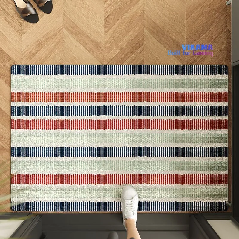 VIKAMA Tappetino da bagno moderno e minimalista a quadretti Zerbino da ingresso impermeabile antiscivolo resistente alle macchie per la decorazione domestica